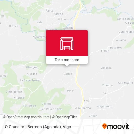 O Cruceiro - Berredo (Agolada) map