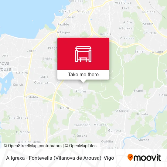 A Igrexa - Fontevella (Vilanova de Arousa) map