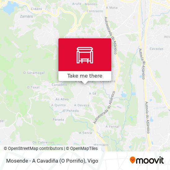 Mosende - A Cavadiña (O Porriño) map