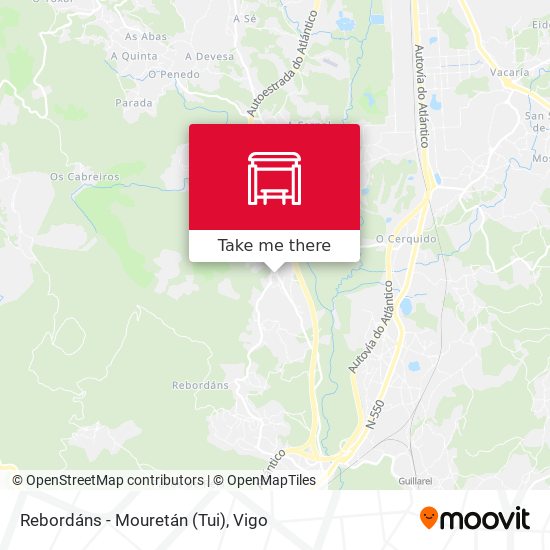 Rebordáns - Mouretán (Tui) map