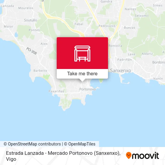 Estrada Lanzada - Mercado Portonovo (Sanxenxo) map