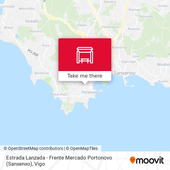 Estrada Lanzada - Frente Mercado Portonovo (Sanxenxo) map