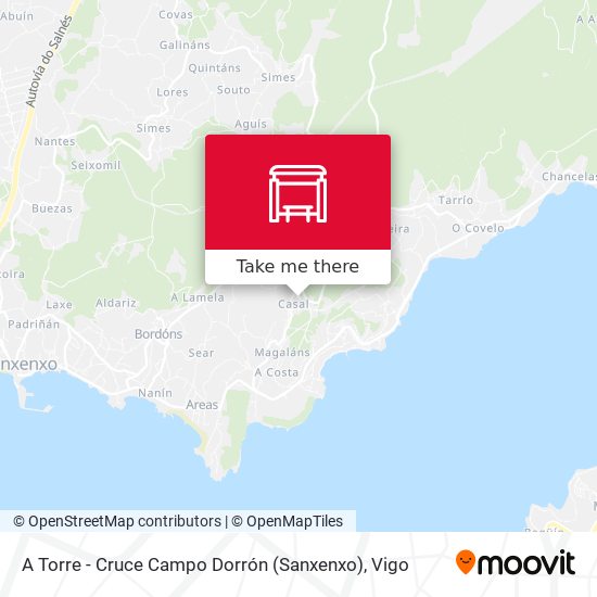 A Torre - Cruce Campo Dorrón (Sanxenxo) map