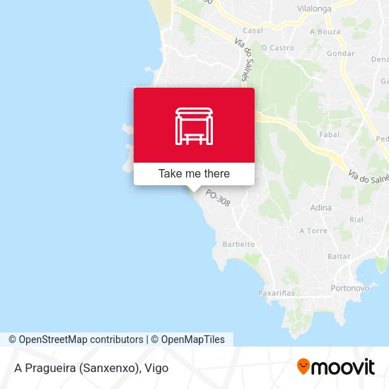 A Pragueira (Sanxenxo) map