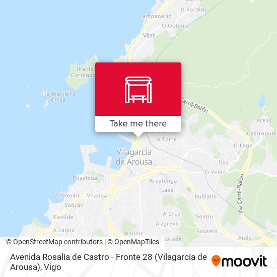 mapa Avenida Rosalía de Castro - Fronte 28 (Vilagarcía de Arousa)