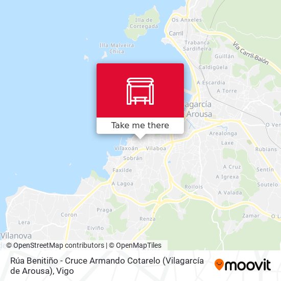 mapa Rúa Benitiño - Cruce Armando Cotarelo (Vilagarcía de Arousa)