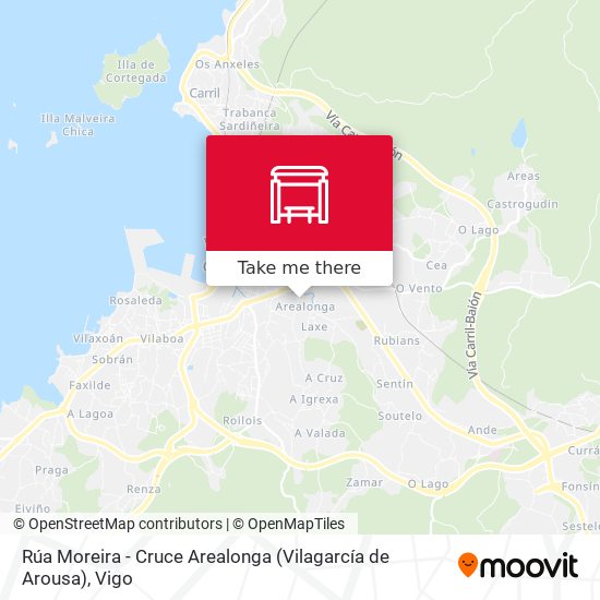 mapa Rúa Moreira - Cruce Arealonga (Vilagarcía de Arousa)