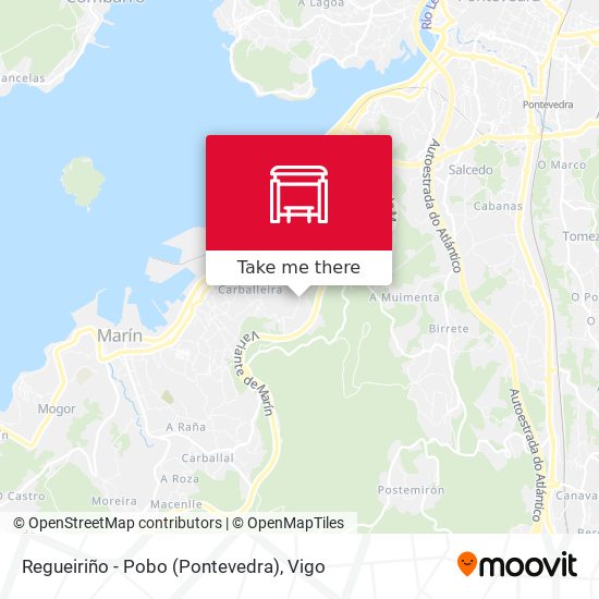 Regueiriño - Pobo (Pontevedra) map