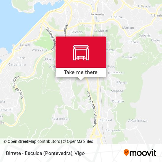 Birrete - Esculca (Pontevedra) map