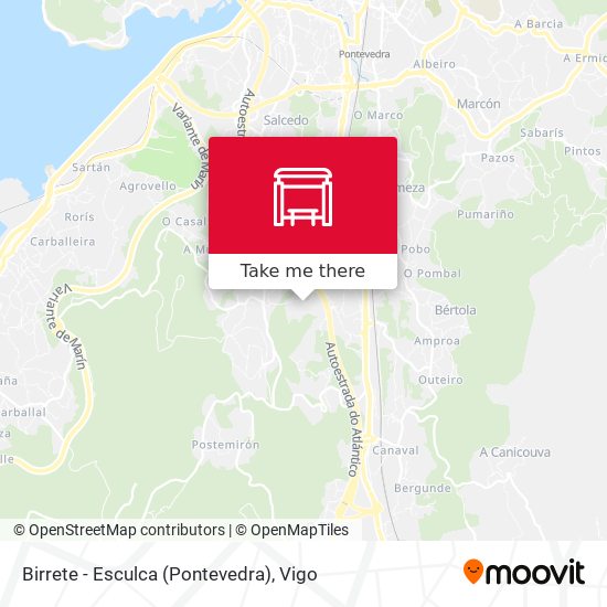 Birrete - Esculca (Pontevedra) map