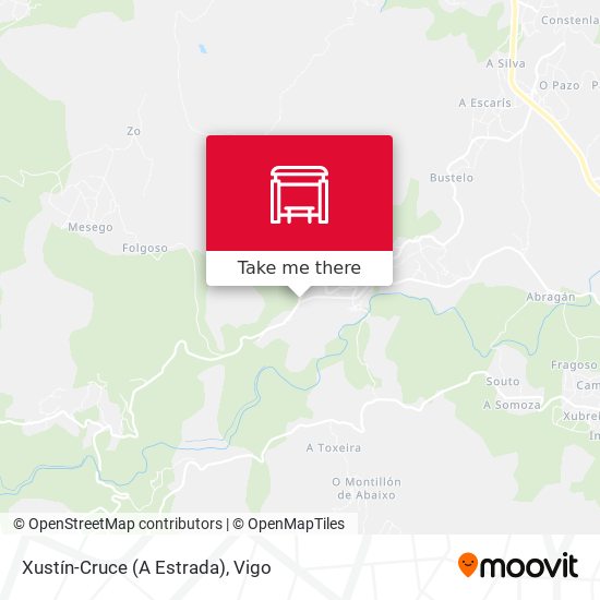 Xustín-Cruce (A Estrada) map