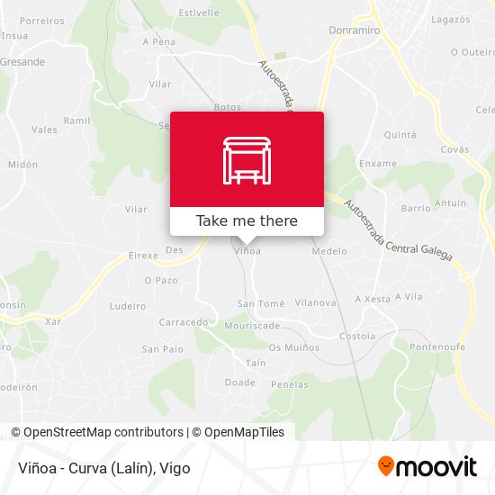 Viñoa - Curva (Lalín) map