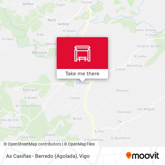 As Casiñas - Berredo (Agolada) map