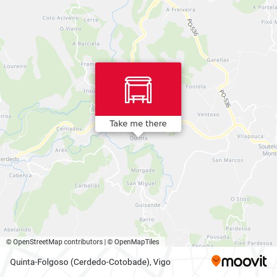 Quinta-Folgoso (Cerdedo-Cotobade) map