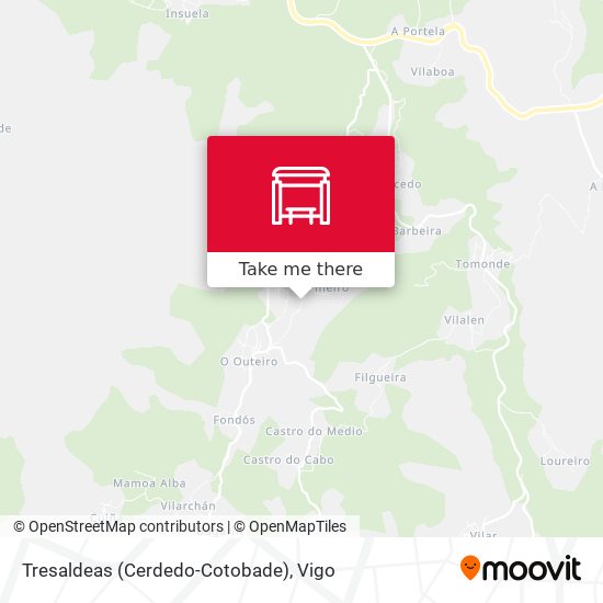 Tresaldeas (Cerdedo-Cotobade) map