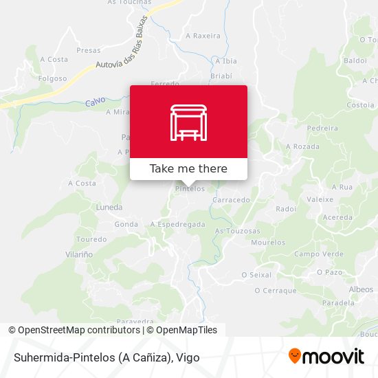 Suhermida-Pintelos (A Cañiza) map