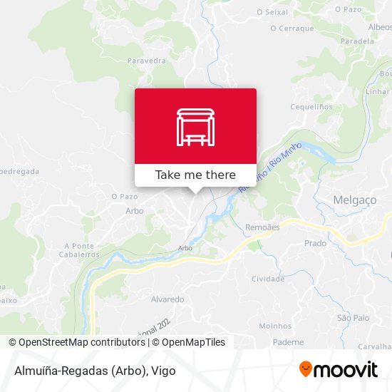 Almuíña-Regadas (Arbo) map