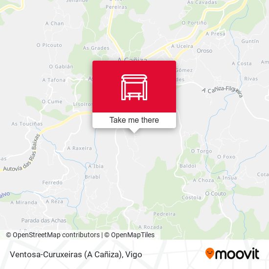 Ventosa-Curuxeiras (A Cañiza) map