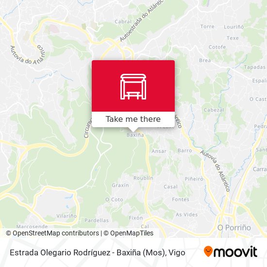 Estrada Olegario Rodríguez - Baxiña (Mos) map