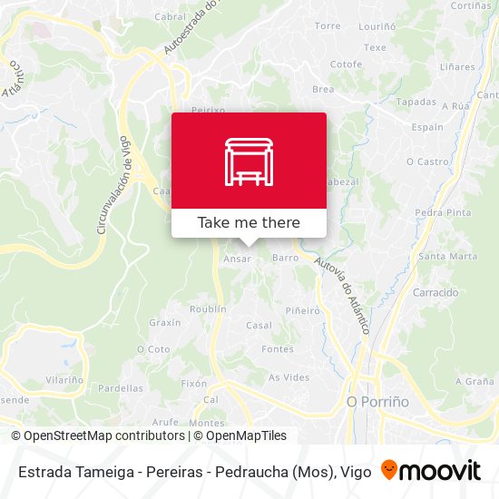 Estrada Tameiga - Pereiras - Pedraucha (Mos) map