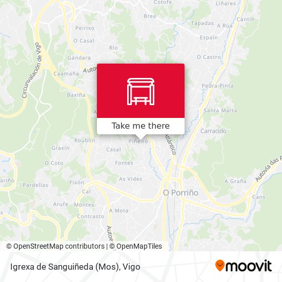 Igrexa de Sanguiñeda (Mos) map