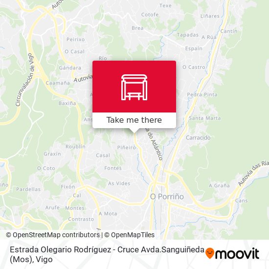 Estrada Olegario Rodríguez - Cruce Avda.Sanguiñeda (Mos) map