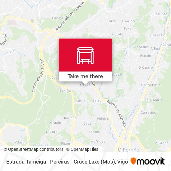 Estrada Tameiga - Pereiras - Cruce Laxe (Mos) map