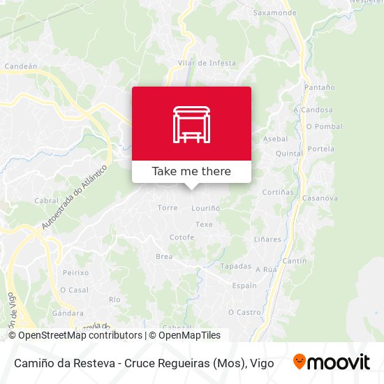 Camiño da Resteva - Cruce Regueiras (Mos) map