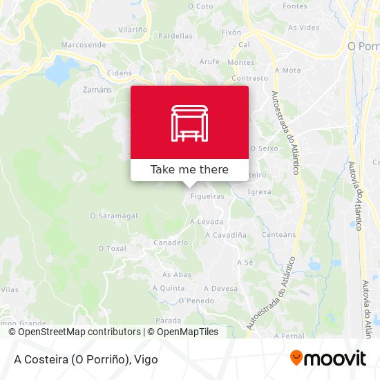 A Costeira (O Porriño) map