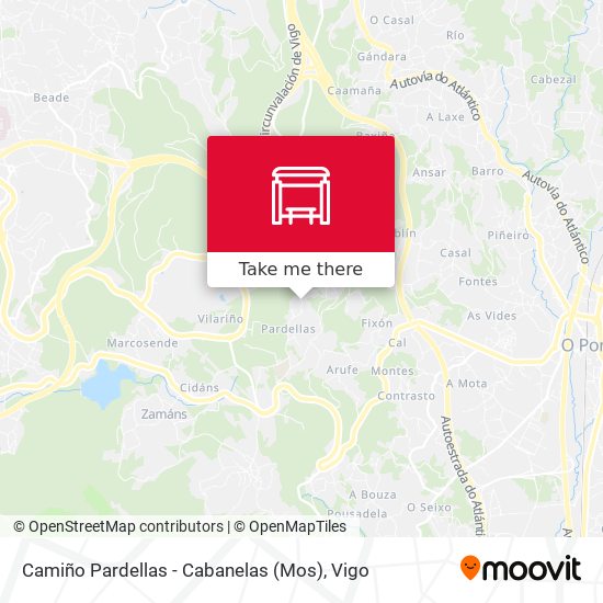 Camiño Pardellas - Cabanelas (Mos) map