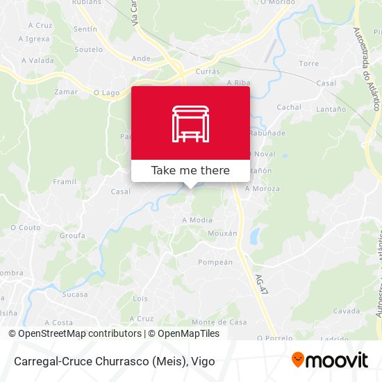 Carregal-Cruce Churrasco (Meis) map