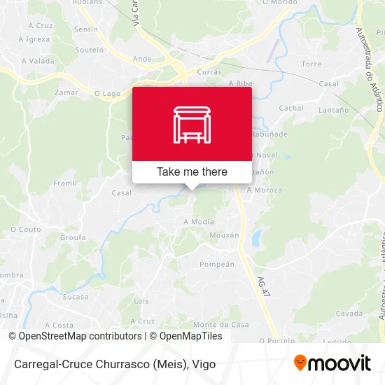 Carregal-Cruce Churrasco (Meis) map