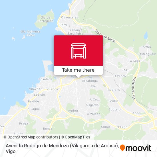 mapa Avenida Rodrigo de Mendoza (Vilagarcía de Arousa)