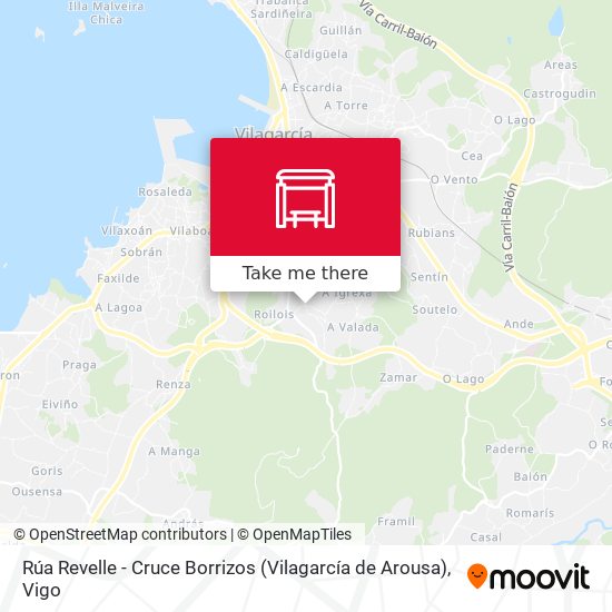Rúa Revelle - Cruce Borrizos (Vilagarcía de Arousa) map