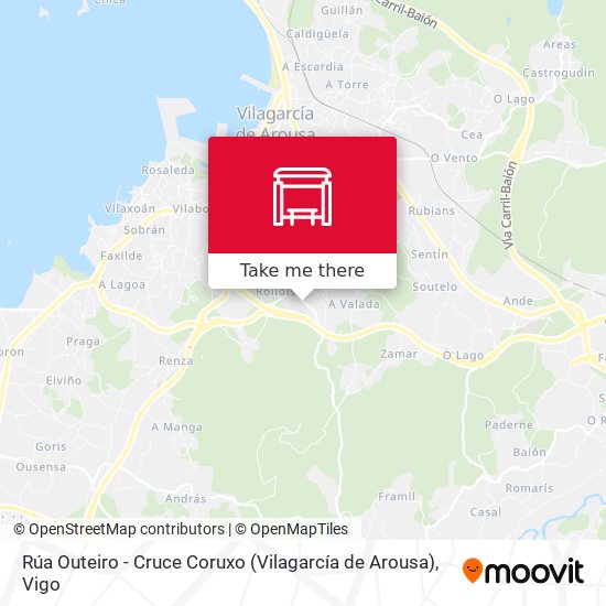 Rúa Outeiro - Cruce Coruxo (Vilagarcía de Arousa) map
