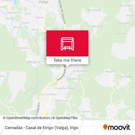 Cernadas - Casal de Eirigo (Valga) map