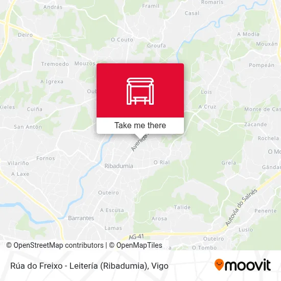 Rúa do Freixo - Leitería (Ribadumia) map