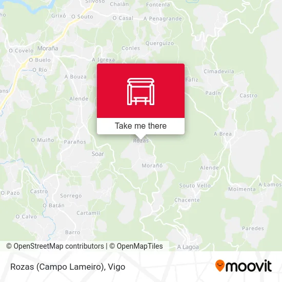 Rozas (Campo Lameiro) map