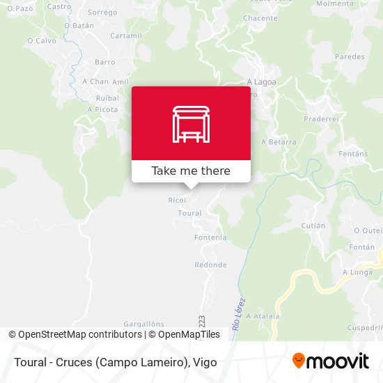 Toural - Cruces (Campo Lameiro) map