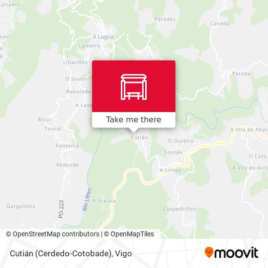 Cutián (Cerdedo-Cotobade) map