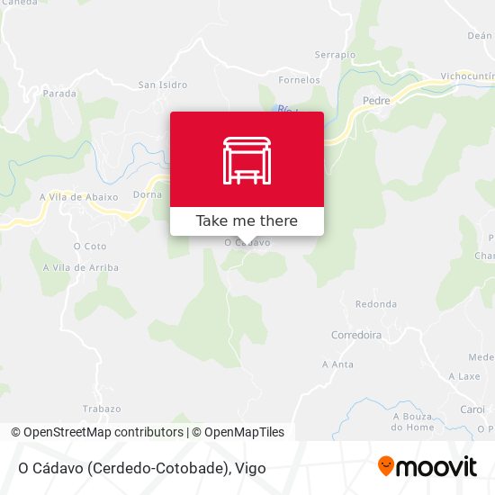 O Cádavo (Cerdedo-Cotobade) map