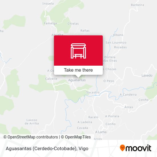 Aguasantas (Cerdedo-Cotobade) map