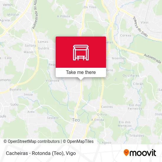 Cacheiras - Rotonda (Teo) map