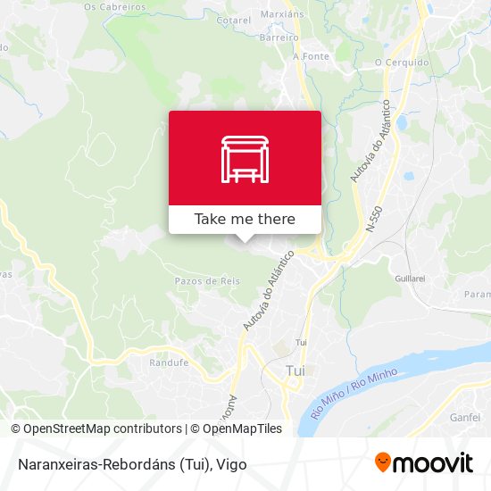 Naranxeiras-Rebordáns (Tui) map