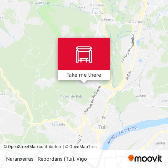Naranxeiras - Rebordáns (Tui) map