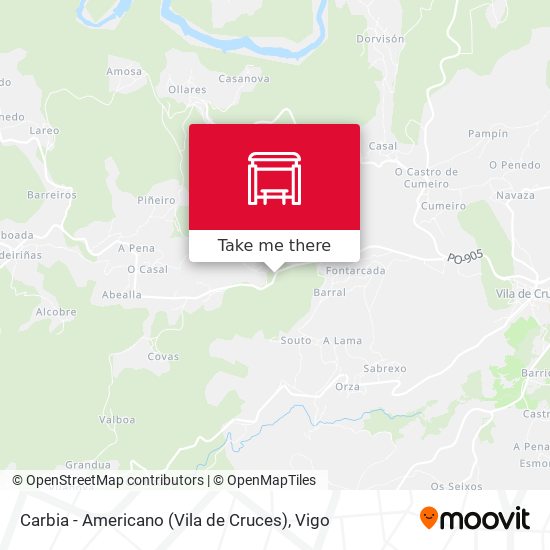 Carbia - Americano (Vila de Cruces) map
