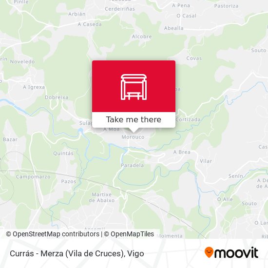 Currás - Merza (Vila de Cruces) map