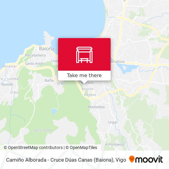 Camiño Alborada - Cruce Dúas Canas (Baiona) map