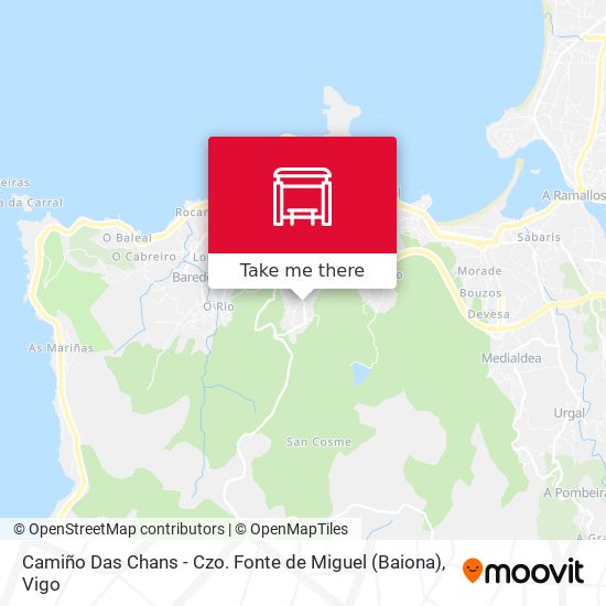 Camiño Das Chans - Czo. Fonte de Miguel (Baiona) map