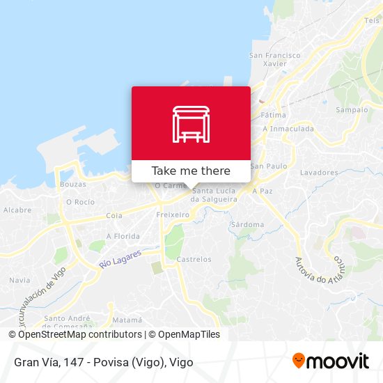 mapa Gran Vía, 147 - Povisa (Vigo)